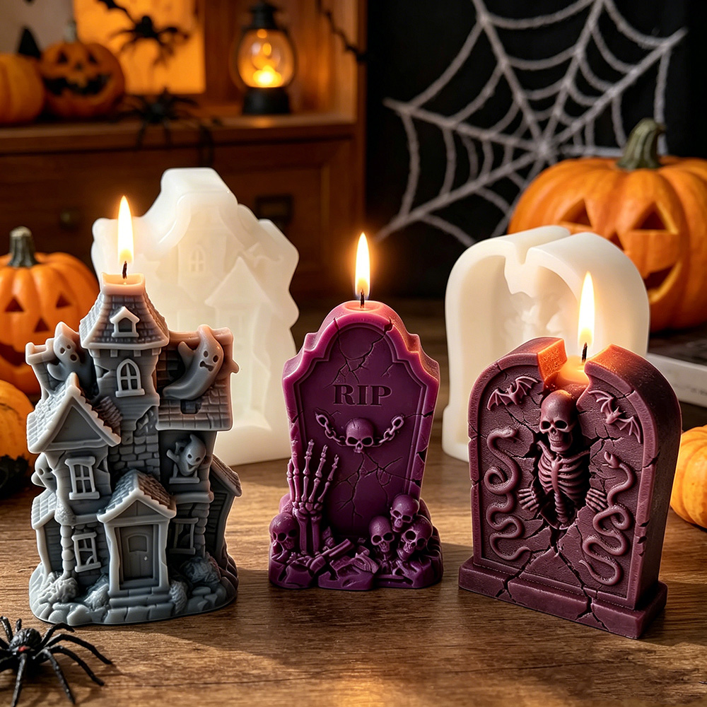 Candle Making Books For Beginners - Halloween Tombstone Silicone Mold Haunted House