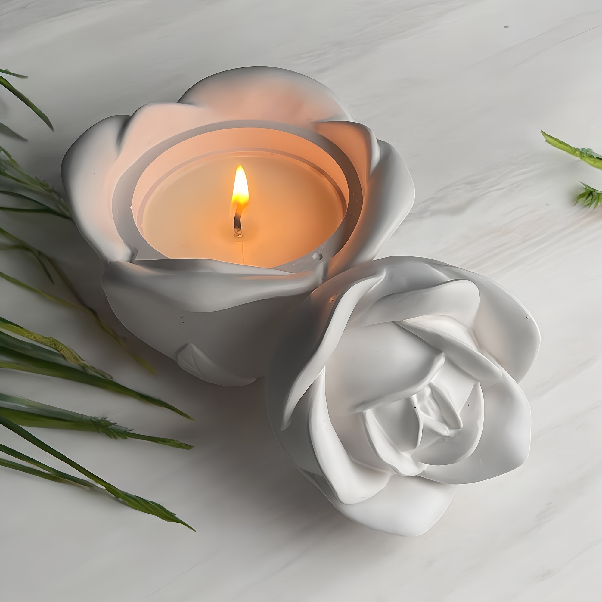 2-Piece Set Rose Shaped Silico - Candle Mold Silicone review and price