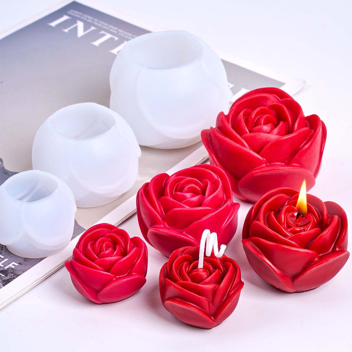 3D Flower Shape Silicone Candl - Candle Making Books For Beginners review and price