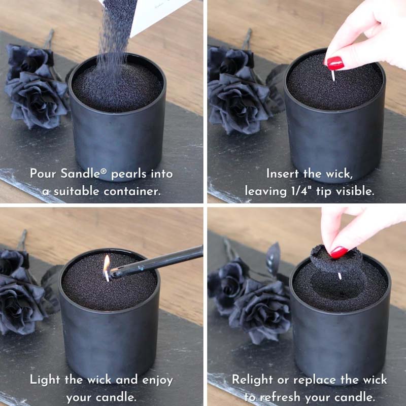 Black Candle Sand with Wick, 2 - Candle Making Easy review and price